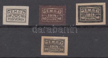 1914 MÉMOSZ támogatás 4 klf segélybélyeg