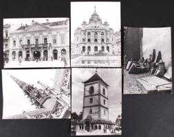 cca 1940 Korschelt Miklós (1900-1982): 5 db kassai városkép; vintage fotók, pecsételve, feliratozva, 24x18 cm