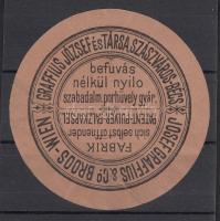 Graffius József és Társa, Szászváros- Bécs Porhüvelygyár pecsétbélyeg R!