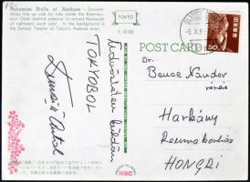 1964 Dunai Antal válogatott,olimpiai bajnok futballista aláírása képeslapon