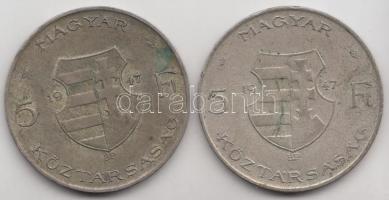 1947. 5Ft Ag "Kossuth" (2x) T:2-