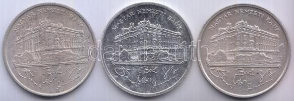 1992-1993. 200Ft Ag "MNB" (3x) T:1-,2