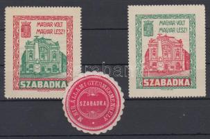 Szabadka 2 db levélzáró + 1 pecsétbélyeg