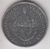1933. 2P Ag "Madonna" korabeli fém hamisítványa (9g) T:2-,3