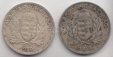 1939. 1P Ag (2x) T:2-,3