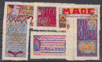 1918 MAOE Bp. kiállítás komplett levélzáró sora