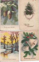 6 db régi, karácsonyi üdvözlőlap, ebből 3 litho / 6 Christmas greeting cards, 3 litho