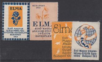 1913 ELMA Budapest kiállítás komplett levélzáró sora