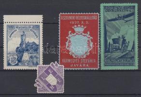 1937-1941 4 db klf bélyegkiállítási levélzáró