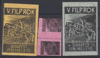1935 V. FILPROK 4 db bélyegkiállítási levélzáró