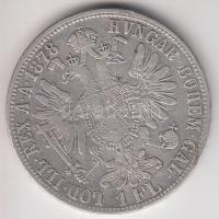 Ausztria 1878. 1Fl Ag "Ferenc József" T:2-,3 Austria 1878. 1 Florin Ag "Franz Joseph" C:aVF