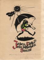 Jeden Tag ein bisschen Sonne, frog, humour (wet damage)