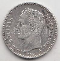 Venezuela 1893A 1/2B Ag "Bolivar" T:2
Venezuela 1893A Gr 2.500 (1/2 Bolivar) Ag "Boli...