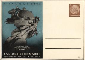 Tag der Briefmarke 1938, Reichsbund der Philatelisten; Denkmal des Weltpostvereins in Bern / Stamp Day 1938, Universal Postal monument in Bern, Ga. (non pc)