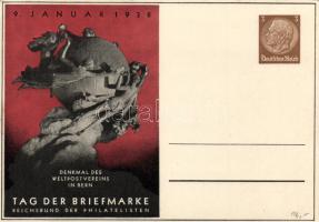 Tag der Briefmarke 1938, Reichsbund der Philatelisten; Denkmal des Weltpostvereins in Bern / Stamp Day 1938, Universal Postal monument in Bern, Ga. (non pc)