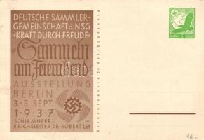 Sammeln am Feierabend - Deutsche Sammlergemeinschaft d. NSG 'Kraft durch Freude', Ausstellung in Berlin, 1937, Ga. (non pc)