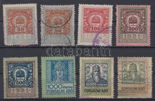 8 db forgalmi adóbélyeg