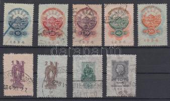 9 db törvénykezési illetékbélyeg