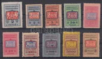 Budapest Székesfőváros 10 db forgalmiadó bélyeg