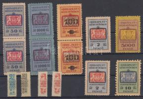 Budapest Székesfőváros forgalmiadó bélyeg + O.M.B.I. 10 + 4 db