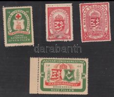 1944 4 db klf vöröskereszt levélzáró