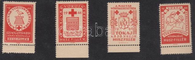 1944 4 db klf Vöröskereszt levélzáró