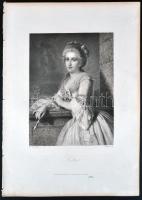 1864 4db acélmetszet, Brockhaus /  4 steel engravings by Brockhaus, 28x20cm