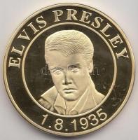 Amerikai Egyesült Államok DN "Elvis Presley" aranyozott emlékérem (40mm) T:PP USA ND "Elvis Presley" gilt medallion (40mm) C:PP