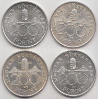 1993. 200Ft Ag "MNB" (4x) T:2