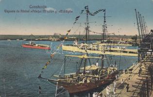 Romanian battleships 'Printul Mircea' and 'Marasti' at Constanta port