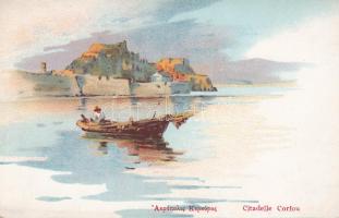 Corfu citadel, litho