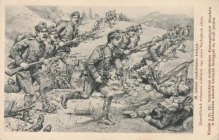 '38. számú csataképes kártya', magyar honvédok rohamot intéznek egy orosz lövészárok ellen / WWI Hungarian soldiers attack Russian trench
