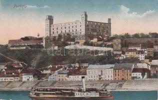 Pozsony castle, steam ship