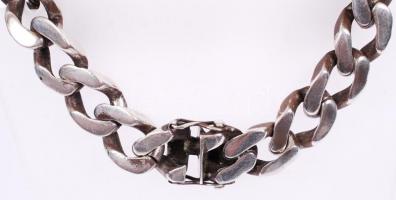 Modern, jelzett ezüst (Ag) férfi karkötő / 
Silver men's bracelet, hallmarked, 23cm, 76gr