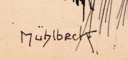 Mühlbeck Károly (1869-1943): Illusztrációk 4db Gárdonyi Géza: Göre Gábor bíró úr sorozatából, tus, p...
