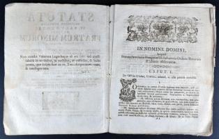 1807 Statuta provinciae Hungariae ss. Salvatoris ordinis fratrum minorum. Szakolczae, (typ. Francisc...