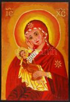 Orosz ikon modern másolata Festett fa 20x30 cm