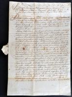 1741 Hivatalos levél Mária Terézia császárnő, Gróf Batthyány Lajos és Végh Péter későbbi személynök,...