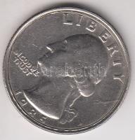 Amerikai Egyesült Államok 1985-1991. Quarter Dollar két oldalon csak előlap eltérő évszámmal (verési hiba?) T:2- USA 1985-1991. Quarter Dollar only the obverse oo the coin on both side (mint error?) C:VF