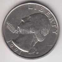 Amerikai Egyesült Államok 1985-1991. Quarter Dollar két oldalon csak előlap eltérő évszámmal (verési...