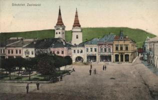 Zsolna Ferenc József tér, Welczer Antal kereskedése / square, shop