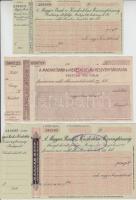 ~1910-1940. "Magyar Bank és Kereskedelmi Részvénytársaság" 3db klf kitöltetlen csekk pecsétekkel T:II