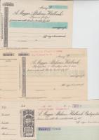 ~1930. "Magyar Általános Hitelbank / Budapest, Sopron" 3db klf kitöltetlen csekk T:I-II