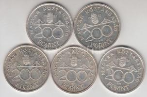 1992. 200Ft Ag "MNB" (5x) T:2