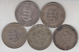 1947. 5Ft Ag "Kossuth" (5x) T:3