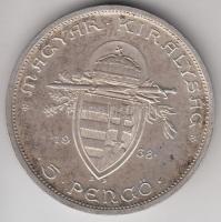 1938. 5P Ag "Szent István" T:2-