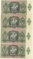 1936. 10P (4x) 2-2db egymás utáni sorszámmal T:II