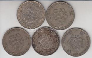 1947. 5Ft Ag "Kossuth" (5x) T:3