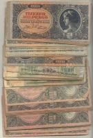 1936-1946. 10P + 50P + 1000P + 10.000MP összesen 70db pengő bankjegy T:vegyes