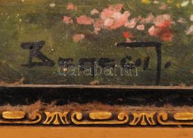 Beqeui jelzéssel: Tisztáson. Olaj, karton, szép antik keretben 38×47 cm